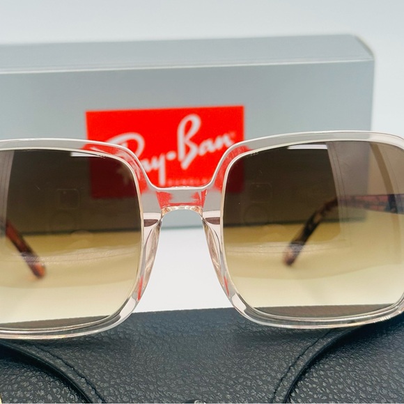 Ray-Ban Women’s Sunglasses RB1973 Square 53mm Brown w/ Gradient Brown Lens - Picture 6 of 9